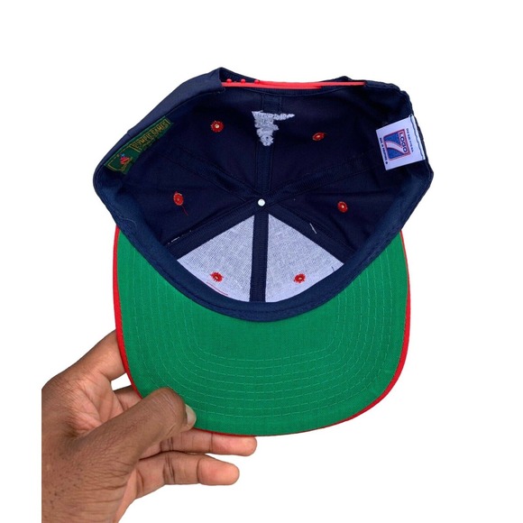 Vintage 90s Logo 7 Olympic Games Navy Red Snapback Hat Cap - Picture 4 of 7